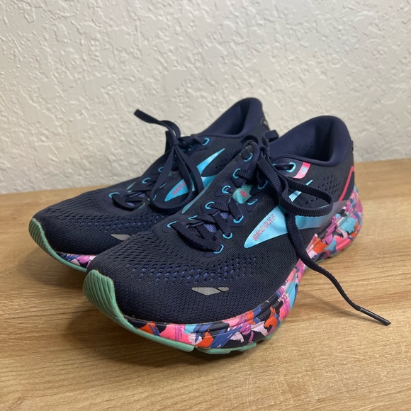 Brooks Shoes - Brooks Ghost 15 Womens 8 Shoes Running 1203801B434 Blue Tie Dye Sneaker